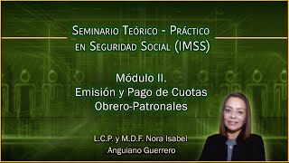 Seminario en Seguridad Social IMSS  M2 Emisión y Pago de Cuotas ObreroPatronales SUA y SIPARE [upl. by Anohsal]