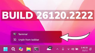 New Windows 11 Build 261202222 – New Taskbar Change and Fixes Dev [upl. by Alludba]