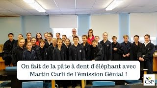 Pâte à dents déléphant avec Martin Carli de lémission Génial [upl. by Eniamej]