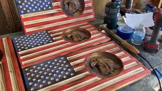 3D Eagle American Flag  Shapeoko 3 XXL  Vcarve Desktop [upl. by Nelleh]