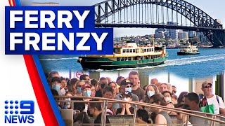 Sydney ferries at capacity causing big delays  9 News Australia [upl. by Ratna]