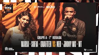 RIVALIDADE 🔥 JHONY MC NEO E MT X MARIA ZN SOFIA E GRAFITEH  GRUPO A  1° RODADA  EDIÇÃO 500K [upl. by Akemaj150]