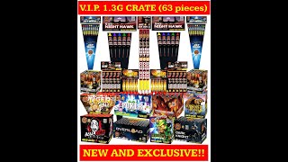 VIP 13G Display Crate Contains 63 Fireworks NEW AND IMPROVED  Sukis Fireworks Bradford [upl. by Emilio]