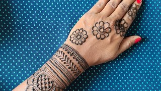 Mehndi Design Easy And Beautiful  Back Hand Mehndi Design  Mehndi Design Simple  Mehndi Designs [upl. by Akino]