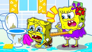 OMG Poor Baby Spongebob  Wicked Mom Spongebob Sad Story 3D SpongeBob Cartoon [upl. by Broucek]