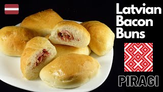 Latvian Bacon Buns Pīrāgi  Speķa Pīrādziņi Piroshki [upl. by Heffron]