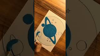 Glass Saturn Painting Glass Painting Shortvideo [upl. by Milore503]