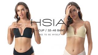 HSIA Product Show HSIA Deep U Plunge Push Up Low Back Wireless Bra FBM0160 [upl. by Eyla]