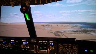 Landing in sharm el sheik  B737 Homecockpit 122012 HD [upl. by Anilys]