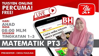 🔴 LIVE MATEMATIK TINGKATAN 1  KADARAN OLEH CIKGU RAZLINA 04 TUISYENPERCUMA [upl. by Llenrev]