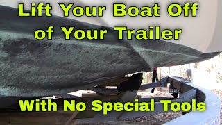 How To Lift a Boat Off Of Trailer on Land  My 2000 Boston Whaler Dauntless [upl. by Leal117]