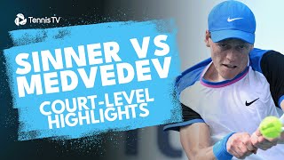 Jannik Sinner vs Daniil Medvedev CourtLevel Highlights  Miami 2024 [upl. by Anastasius]