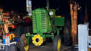 John Deere Model M moving a round bale [upl. by Teagan]