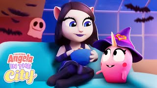 Halloween At Angelas 🧡🖤🧡 Talking Angela In The City Cartoon Collection [upl. by Andromede]