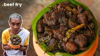 Nadan Beef Fry  Kerala Style Beef Fry Recipe  Nadan Beef Varattiyathu [upl. by Yrahk]