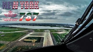 BOEING 787 FLIGHTDECK Departing New York JFK [upl. by Aryaz]