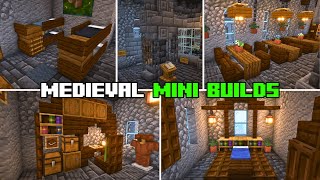 5 Medieval Interior Design Ideas  Minecraft Mini Builds [upl. by Ghiselin74]