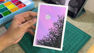 Easy and Simple Gouache  Poster Color Painting for Beginners  StepbyStep Tutorial [upl. by Aicatsana]