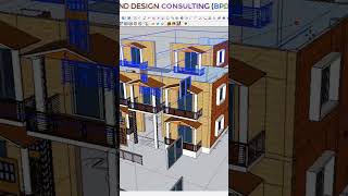 3d modeling of Three storied building in SketchUpbuilding 3dmodeling sketchup tutorial shorts [upl. by Sibelle346]