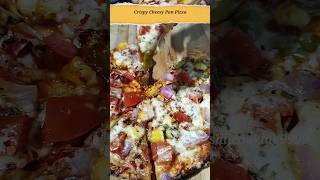 Crispy Cheesy Pan🍕Pizza  Without Oven Pizza Recipe pizza viral streetfood shortsfeed shorts [upl. by Lisbeth657]