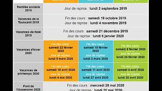 Vacances scolaires 2019  2020 [upl. by Suiravat]