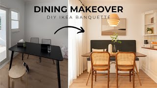 Small Dining Area Makeover  IKEA Bench Hack [upl. by Gilson385]