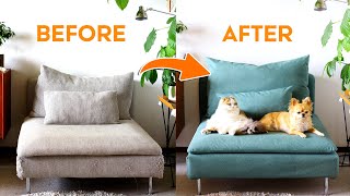 IKEA Söderhamn Seat Makeover with PetProof Sofa Covers  feat Ayumi Kaiga [upl. by Ebbie]