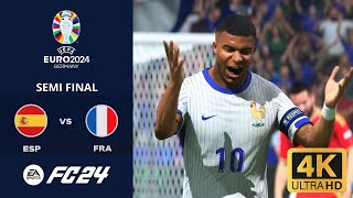 FC 24  SPAIN VS FRANCE  SEMI FINAL  EUFA EURO 2024 4K [upl. by Kra]