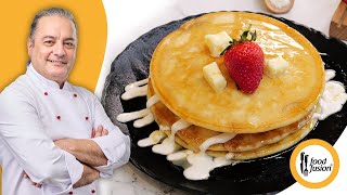 Sweet Cream Pancakes Recipe by Chef Mehboob on Food Fusion [upl. by Ardnoid]