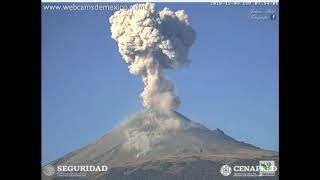 Popocatepetl Volcano Eruption Creates Impressive Ash Plume in Mexico [upl. by Nahtanoj]