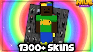 Minecraft Bedrock 1300 Skins With Capes  Cosmetics Biggest Skinpack On Hive [upl. by Penoyer]