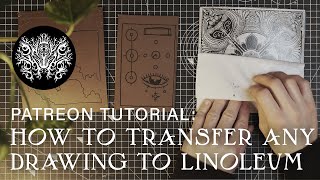 linocut tutorial how to transfer any drawing to lino [upl. by Seif]