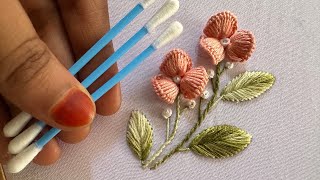 This is so cute embroidery flower designhand embroidery designhand embroidery for beginners [upl. by Rehtse]