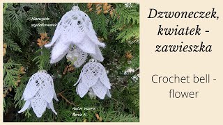 Dzwonek kwiatek szydełko Wzór Author pattern Renia K Crochet bell  flowers tutorial [upl. by Haidabez993]