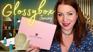 UNBOXING GLOSSYBOX JANUARY 2024 BEAUTY SUBSCRIPTION BOX new subs get an extra freebie [upl. by Andromede]