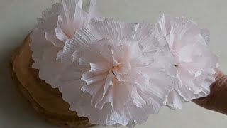 Flor de Papel Crepom Parafinado Crepe Paper flower [upl. by Surovy]