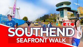 SOUTHEND ON SEA  Seafront Tour of Southend On Sea Essex England in 4K [upl. by Corina]