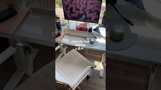 a clean wfh office space 🧼🩷 cleaning cleanwithme cleaningmotivation aesthetic [upl. by Chinua]