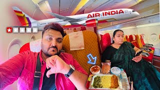 Our First Air India International Flight Experience 😨 Middle seat ke bhi paise lage Worst condition [upl. by Amilb]