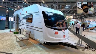 Tabbert Cellini 655 DF luxury caravan travel trailer RV Camper 2020 walkaround and interior K748 [upl. by Goober]