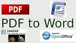 How to Convert PDF to Microsoft Word Open Office and Rich Text with Zamzar [upl. by Nosdrahcir]