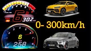 Winner is Lamborghini Urus 650 HP vs 2020 Mercedes A45s 421 HP Acceleration 0250kmh 100250kmh [upl. by Aisayt206]