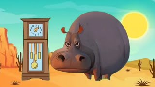 HICKORY DICKORY DOCK HIPPO IN THE DESERT CRASH THE CLOCK [upl. by Mariandi]