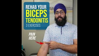 3 Exercises to Heal Bicep Tendonitis from Physio Etobicoke Toronto [upl. by Gauntlett]