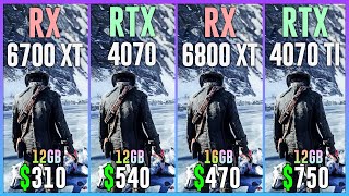 RX 6700 XT vs RTX 4070 vs RX 6800 XT vs RTX 4070 TI  Test in 15 Games [upl. by Ahsenat615]