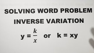 Solving Problems Involving Inverse Variation  Grade 9 Math Second Quarter [upl. by Lemart]