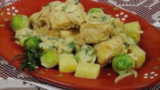 BACALHAU ALBARDADO COM COUVE DE BRUXELAS  RECEITAS [upl. by Behre]