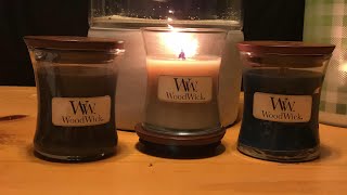 Woodwick Candle Review  Fireside Denim and Evening Bonfire [upl. by Corron]