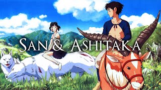 San amp Ashitaka Princess Mononoke – Ghibli Beautiful Music AI 🐺 [upl. by Fagan943]