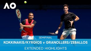 KokkinakisKyrgios v GranollersZeballos Extended Highlights SF  Australian Open 2022 [upl. by Liagabba]